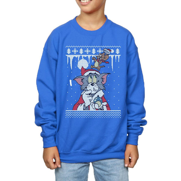 Tom And Jerry Pojkar Jul Fair Isle Sweatshirt 12-13 År R Royal Blue 12-13 Years