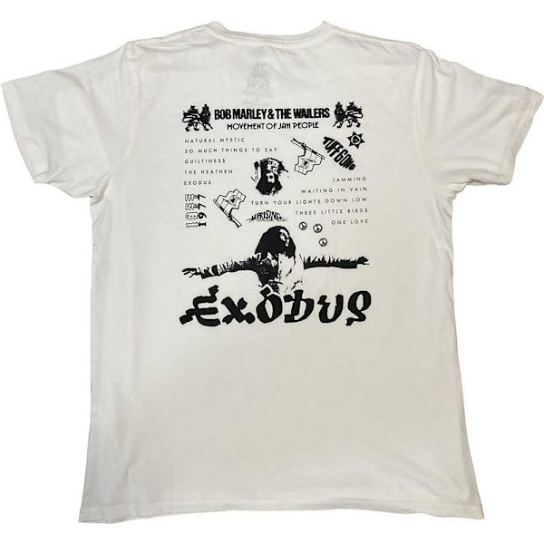 Bob Marley & The Wailers Unisex Adult Exodus Track List Organic White XXL