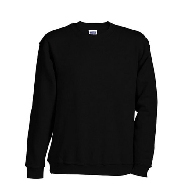 James och Nicholson Unisex Rund Heavy Sweatshirt 5XL Svart Black 5XL