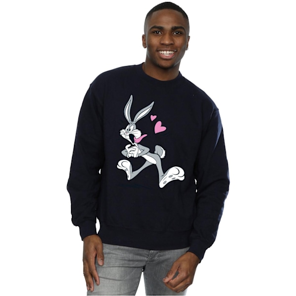 Looney Tunes Herr Bugs Bunny In Love Sweatshirt XXL Marinblå Navy Blue XXL