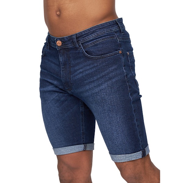 Duck and Cover Zeki Shorts för män 34R mörk tvätt Dark Wash 34R