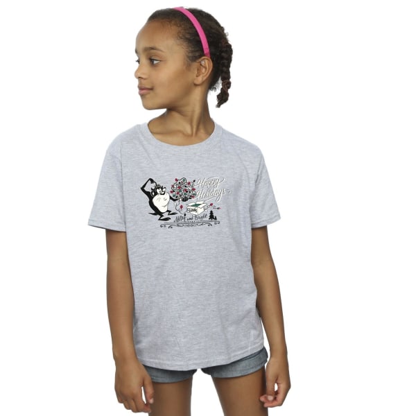 Looney Tunes Girls Happy Holidays T-shirt i bomull 7-8 år Spor Sports Grey 7-8 Years