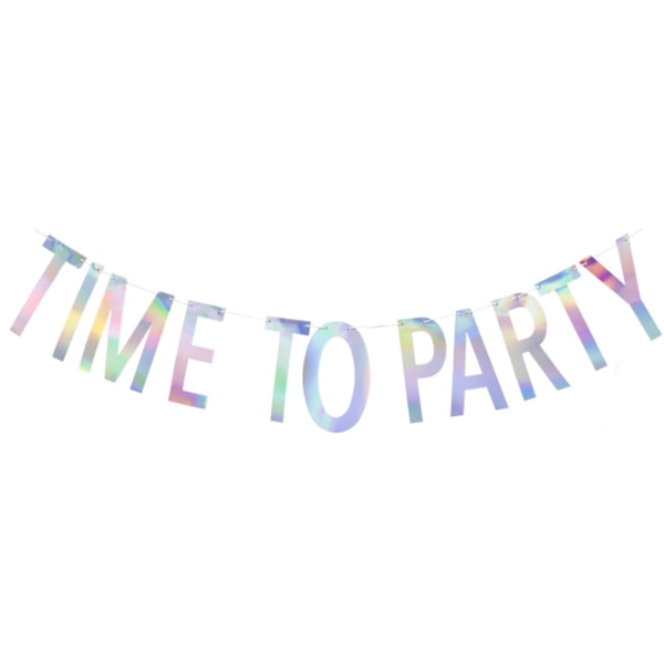 Qualatex Time To Party Banner One Size Iriserande Iridescent One Size