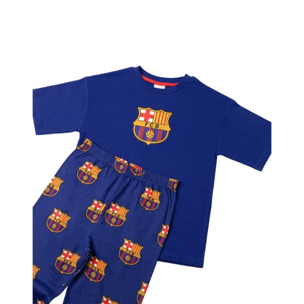 FC Barcelona Pojkar Crest Kortärmad Lång Pyjamas Set 2-3 År Blue 2-3 Years