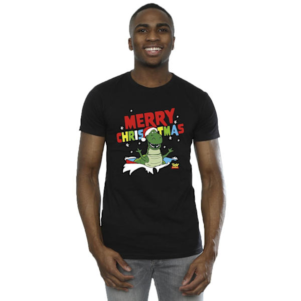 Disney Mens Toy Story Rex Christmas Burst T-Shirt L Svart Black L