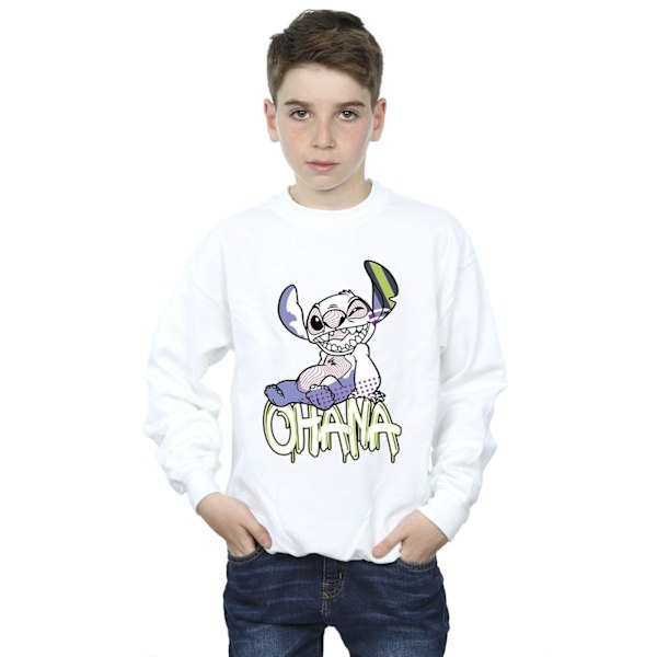 Disney Boys Lilo And Stitch Ohana Graffiti Sweatshirt 3-4 år White 3-4 Years