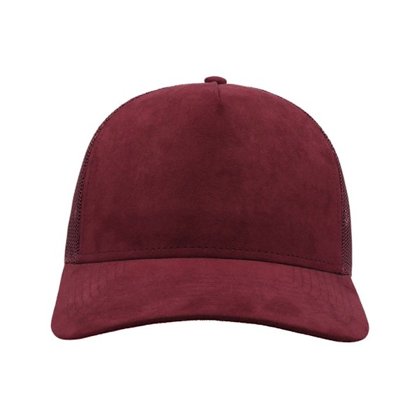 Atlantis Rapper Faux Suede 5 Panel Trucker Cap One Size Burgund Burgundy One Size