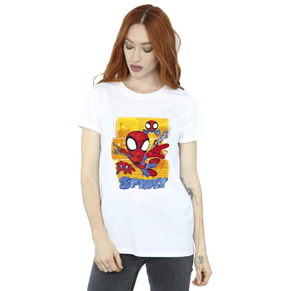 Marvel Dam/Damer Spidey Och Hans Fantastiska Vänner Flygande Bomull White 4XL