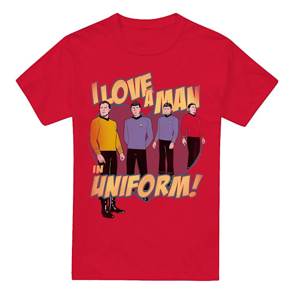Star Trek Herr T-shirt Man in Uniform 4XL Röd Red 4XL