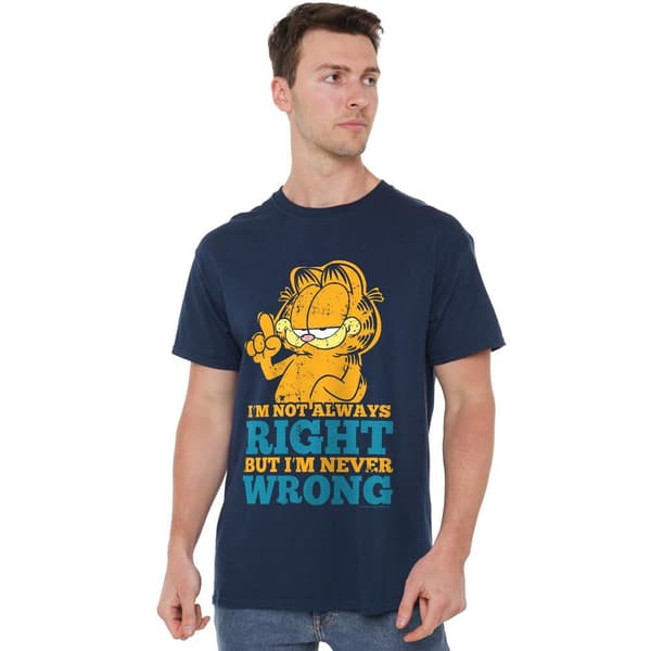 Garfield Herr Never Wrong T-Shirt L Marinblå Navy L
