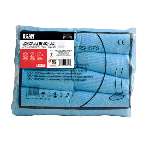 Scan Engångsskyddsskor (20 Par) One Size Flerfärgad Multi Colour One Size