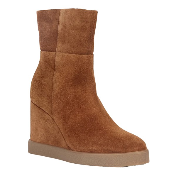 Geox Dam/Damer D Eildea B Kilklack Stövletter i Lackläder Dark Camel 6 UK