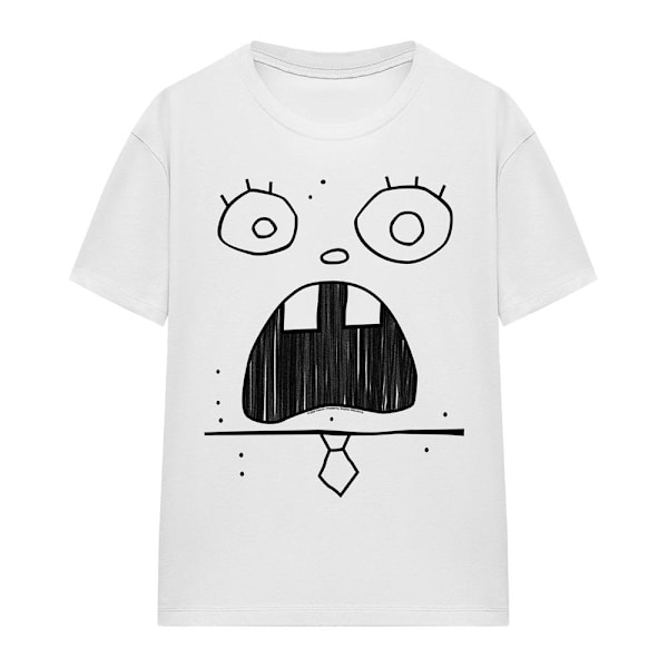 SvampBob Fyrkant Unisex Vuxen Doogle Ansikte T-Shirt XL Vit White XL
