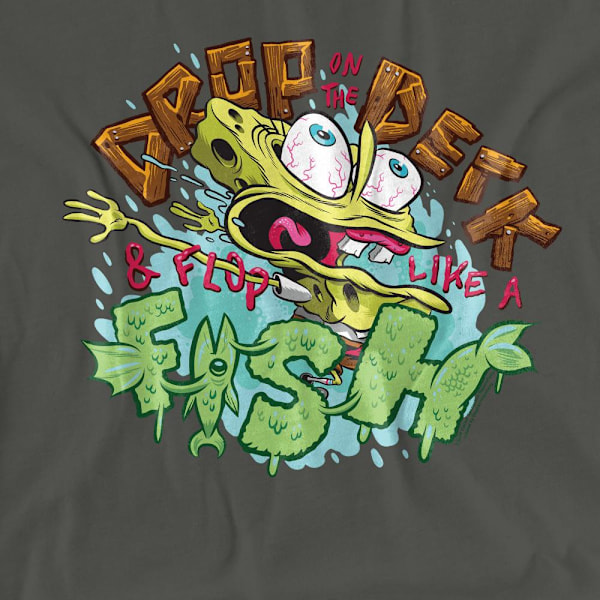 SvampBob Fyrkant Unisex Vuxen Drop And Flop T-Shirt S Grå Charcoal S