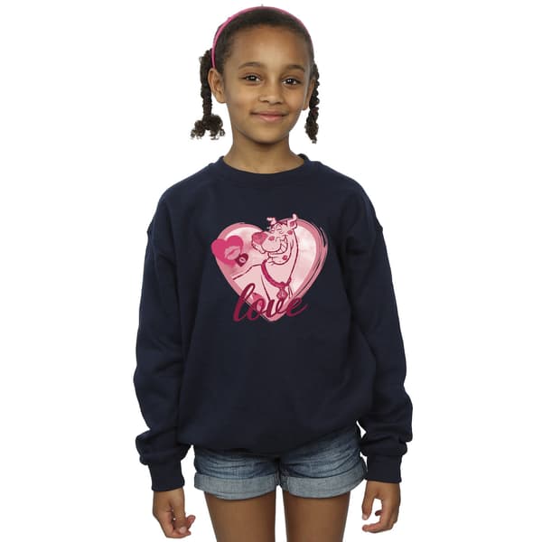 Scooby Doo Flickor Älskar Kyssar Sweatshirt 5-6 År Marinblå Navy Blue 5-6 Years