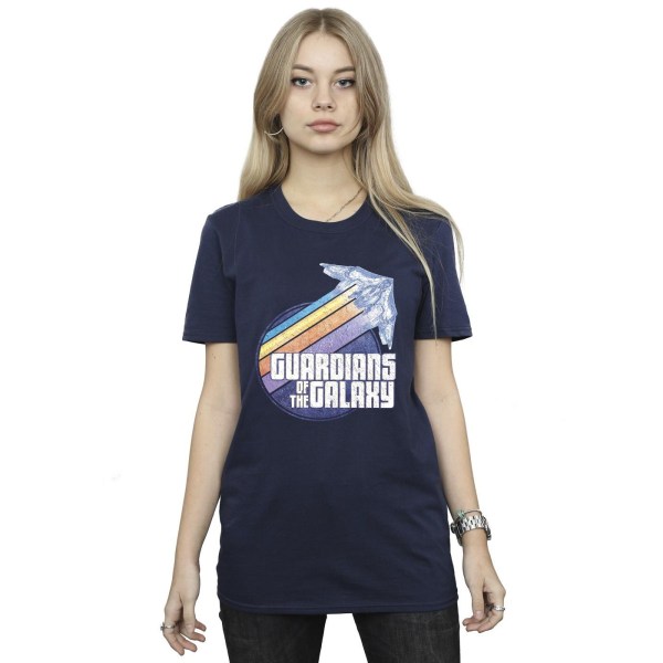 Guardians Of The Galaxy Dam/Ladies Badge Rocket Cotton Boyfr Navy Blue XL