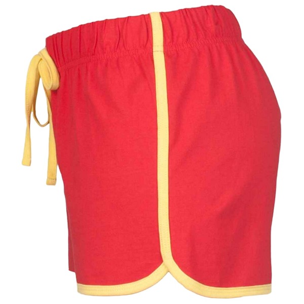 Skinni Fit Dam/Dam Retro Shorts 8 UK Röd/Gul Red/Yellow 8 UK