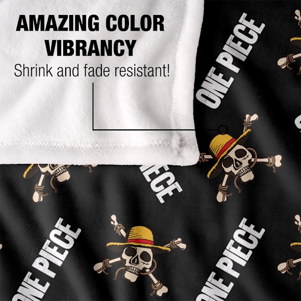 One Piece Jolly Roger Filt med Upprepat Tryck One Size Flerfärgad Multicoloured One Size