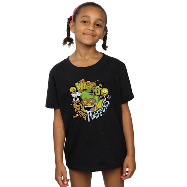 DC Comics Girls Teen Titans Go Waffle Mania Bomull T-shirt 7-8 Black 7-8 Years