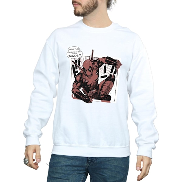 Marvel Deadpool Breaktime Tacos Sweatshirt 3XL Vit White 3XL