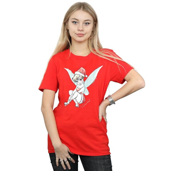 Disney Dam/Kvinnor Tinkerbell Jul Fairy Bomull Pojkvän Red XL