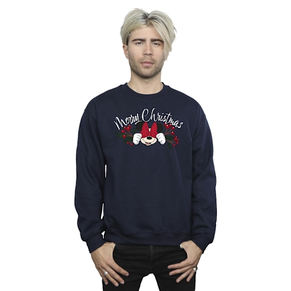 Disney Herr Minnie Mouse Jul Holly Sweatshirt 3XL Marinblå Navy Blue 3XL