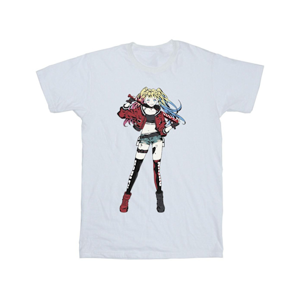 DC Comics Girls Harley Quinn Stående Pose Bomull T-shirt 9-11 White 9-11 Years