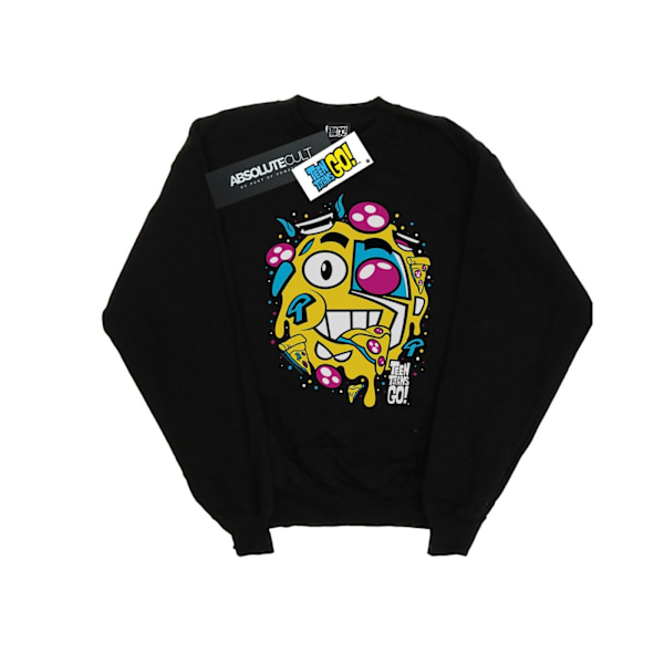 DC Comics Girls Teen Titans Go Pizza Face Sweatshirt 5-6 år Black 5-6 Years