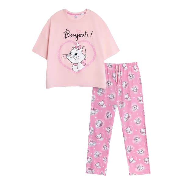 Aristocats Dam Marie Kortärmad Lång Pyjamas Set Pink S