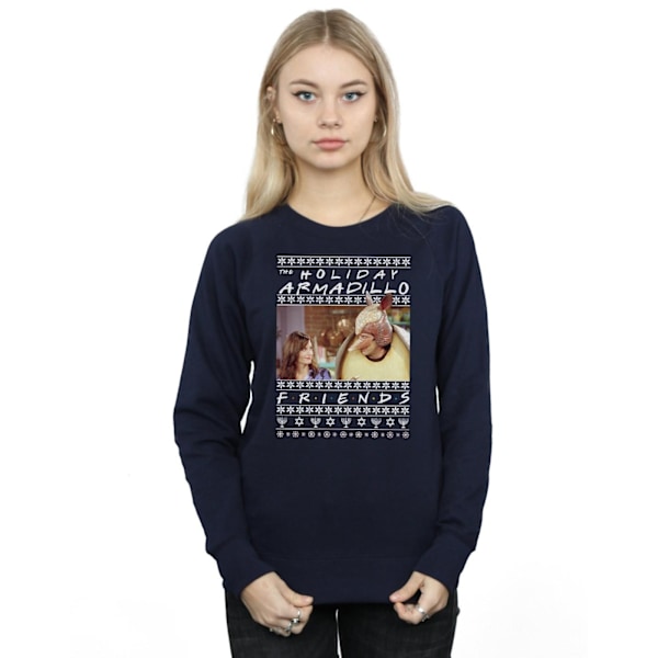 Friends Dam/Damer Fair Isle Holiday Armadillo Sweatshirt XL Navy Blue XL