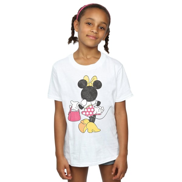 Disney Girls Minnie Mouse Back Pose Bomull T-shirt 5-6 år Vit White 5-6 Years