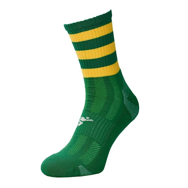 Precision Childrens/Kids Pro Hooped Socks 8 UK Child-11 UK Chil Green/Gold 8 UK Child-11 UK Child