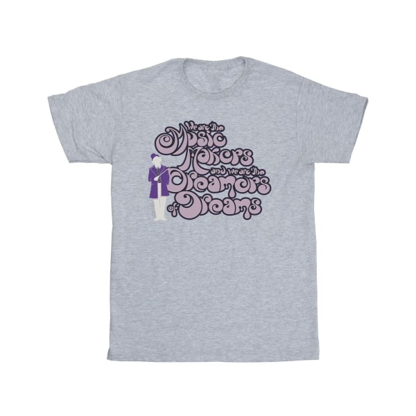 Willy Wonka Girls Dreamers Text Bomull T-shirt 12-13 År Sportgrå Sports Grey 12-13 Years