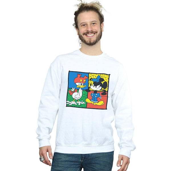 Disney Herr Mickey Mouse Donald Kläder Byt Sweatshirt 4XL Vit White 4XL