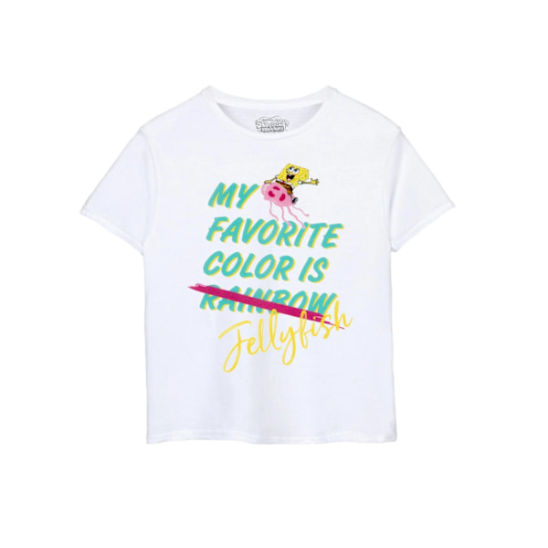 SpongeBob SquarePants Jelly Fish T-shirt för flickor 9-10 år Vit White 9-10 Years