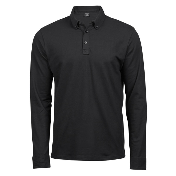 Tee Jays Herr långärmad Mode Stretch Polo XL Svart Black XL