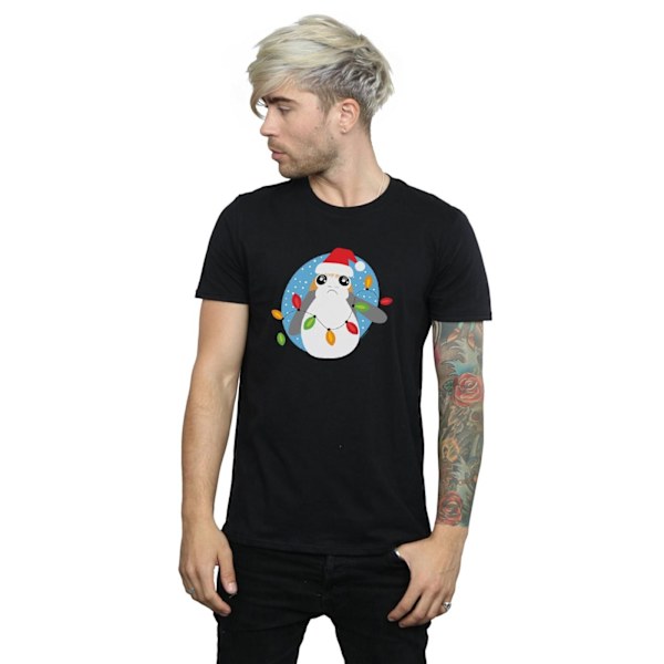 Star Wars The Last Jedi Porg Julbelysning T-shirt för män 4XL Black 4XL