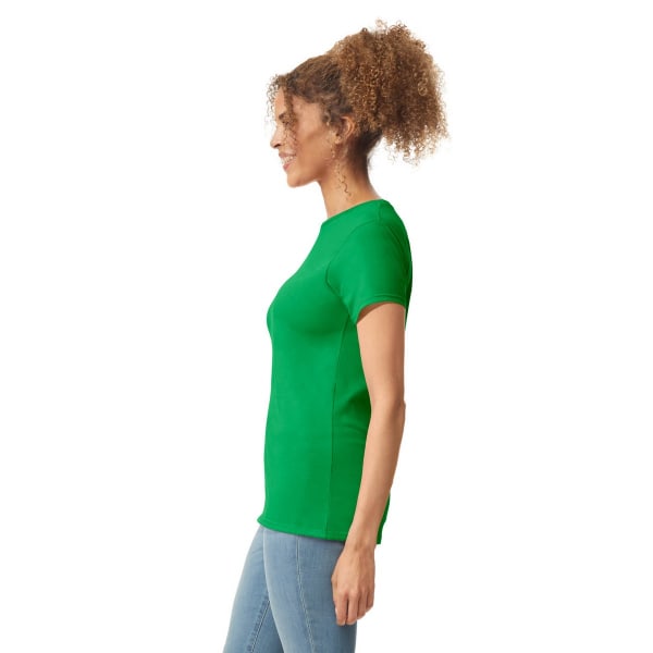 Gildan Womens/Ladies Softstyle Plain Ringspun Cotton Fitted T-S Irish Green 10 UK