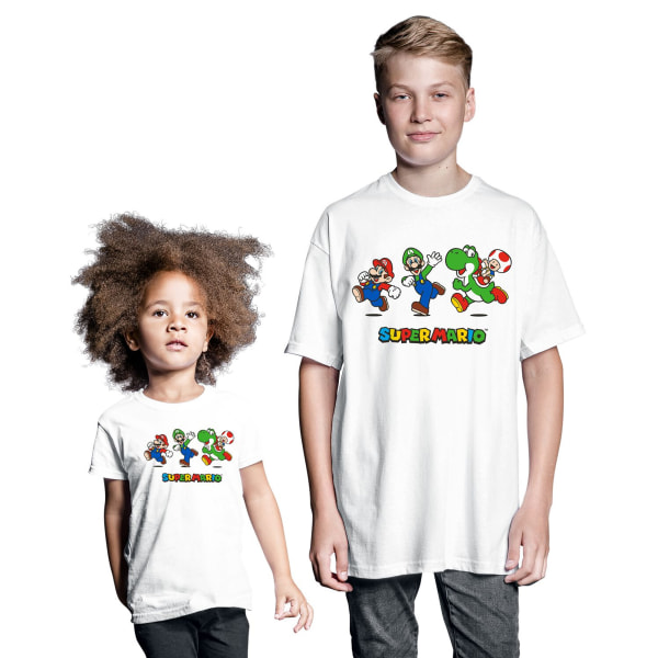 Super Mario Barn/Barnkörning T-shirt 5-6 år Vit White 5-6 Years