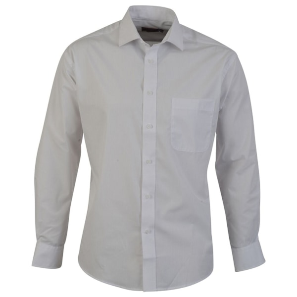 Absolute Apparel Herr Långärmad Klassisk Poplin Skjorta M Vit White M