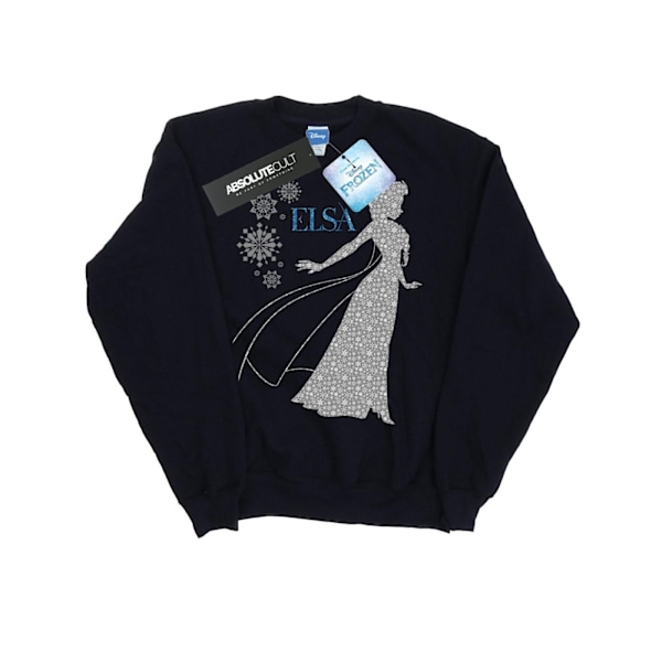 Disney Girls Frozen Elsa Jul Silhouette Sweatshirt 7-8 År Navy Blue 7-8 Years