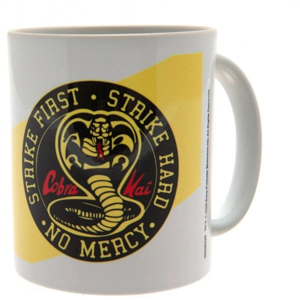 Cobra Kai No Mercy Mug En Storlek Vit/Svart/Gul White/Black/Yellow One Size