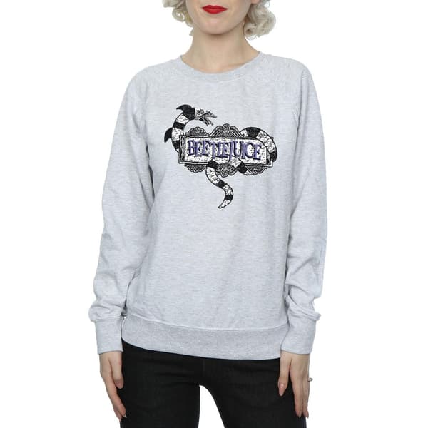 Beetlejuice Dam/Dam Sandworm Logotyp Tröja L Heather Grå Heather Grey L