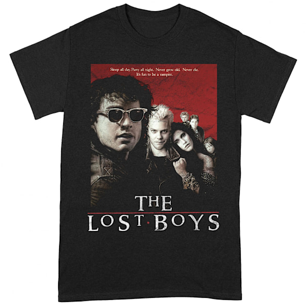 The Lost Boys Unisex Adult Distressed Poster T-Shirt S Svart/Röd Black/Red S