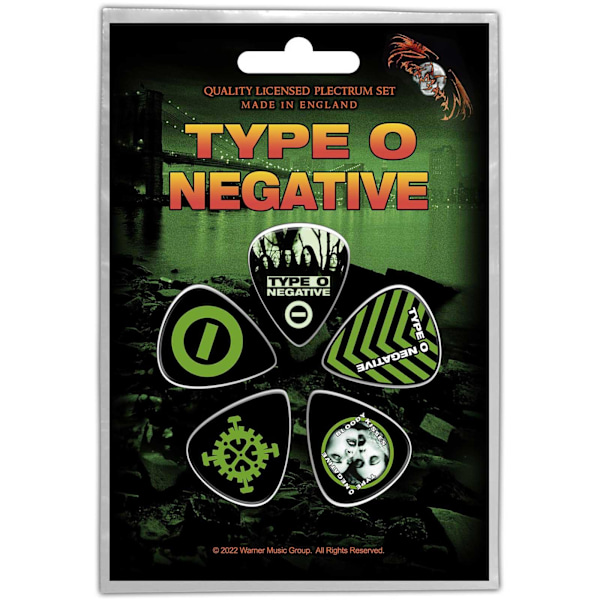 Type O Negative World Coming Down Plectrum (5-pack) One Size Green/Black One Size