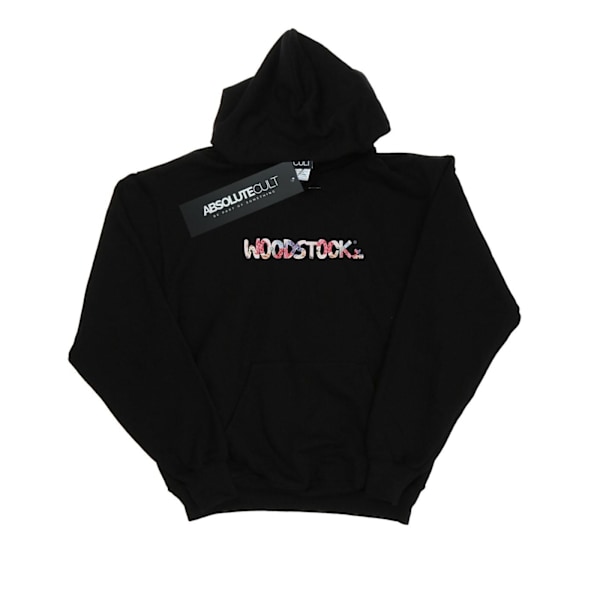 Woodstock Girls Logo Floral Hoodie 12-13 år Svart Black 12-13 Years