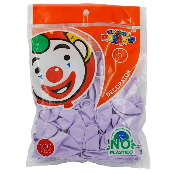 Globos Payaso Latex Plain Balloons (Förpackning om 100) En Storlek Lila Lilac One Size