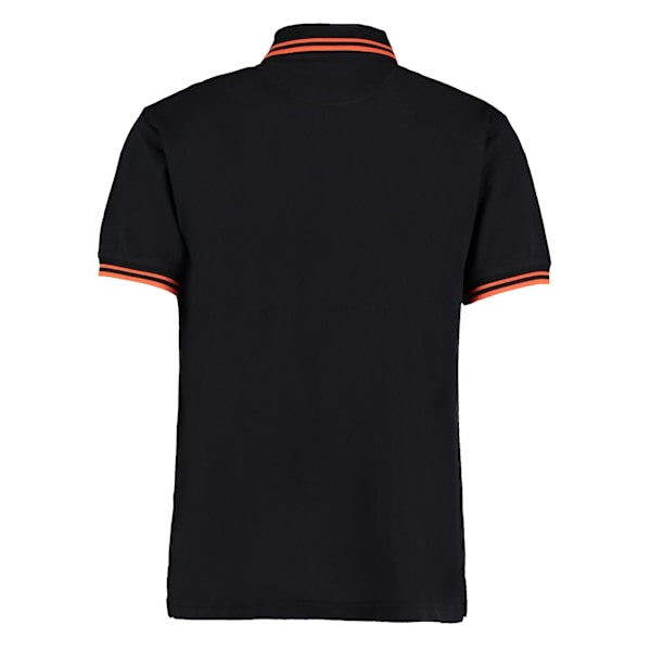 Kustom Kit Herr Tipped Bomull Pique Poloskjorta S Svart/Orange Black/Orange S