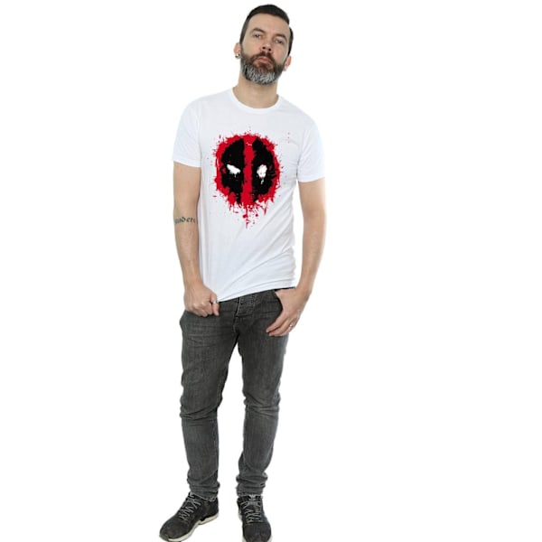 Deadpool herr Splat Face bomull T-shirt XL vit White XL