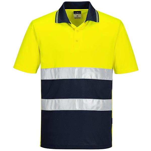 Portwest Herr Kontrast Lättvikts Hi-Vis Poloskjorta 4XL Gul Yellow/Navy 4XL